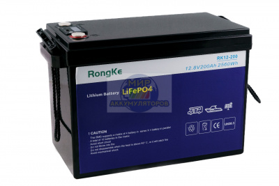 АКБ RongKe RK12-200 LiFePO4 12,8V 200Ач 22кг (340*190*250)