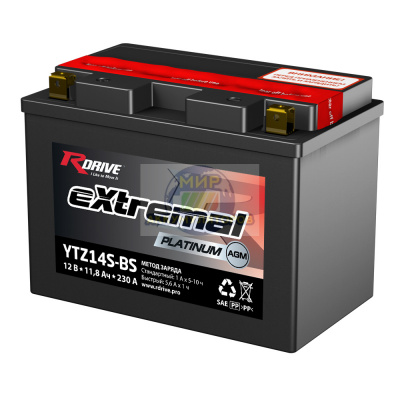 R-DRIVE EXTREMAL PLATINUM YTZ14S-BS 12Ач 230А
