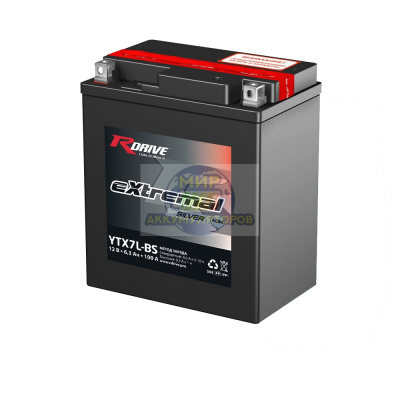 R-DRIVE EXTREMAL SILVER YTX7L-BS 6,3Ач 100А