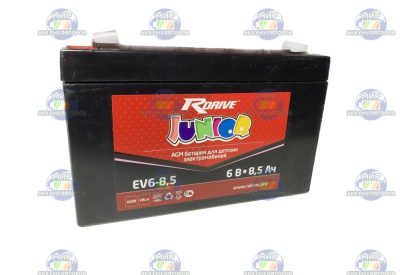 Батарея для детских электромобилей R-DRIVE JUNIOR EV 6-8,5 (6В 8,5Ач) 1,2 кг (151*34*100) AGM