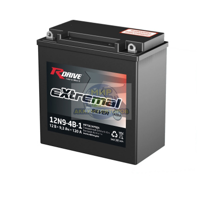 R-DRIVE EXTREMAL SILVER 12N9-4B-1 9,3Ач 120А