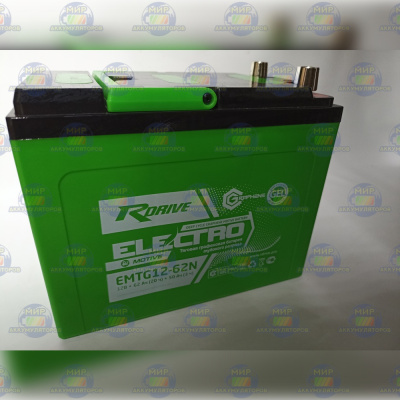 Тяговая графеновая батарея R-Drive ELECTRO Motive EMTG12-62N (12В 62Ач) 15 кг (224*135*178) GEL для складской и уборочной электротехники