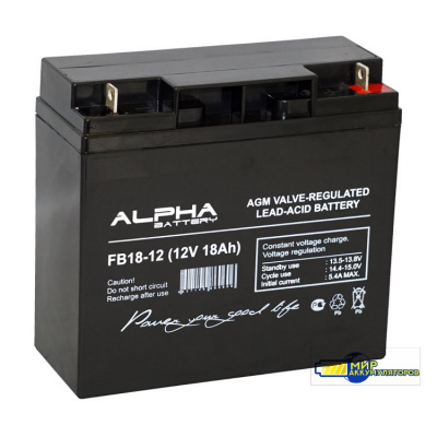 Аккумулятор для ИБП (UPS) ALPHA FB 18-12 (12В 18Ач) 4,9кг (181*77*168) AGM