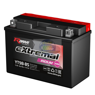 R-DRIVE eXtremal IRIDIUM YT9B-BS 8,4Ач 115А