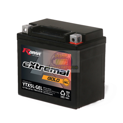 R-DRIVE GOLD YTX5L-GEL 4,2Ач 70А